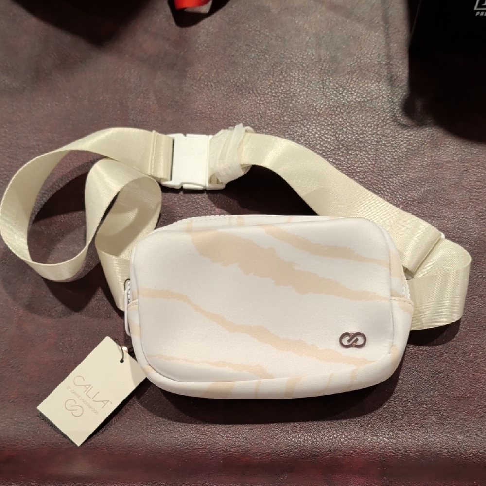 Calia Cream Zebra Print Crossbody Bag